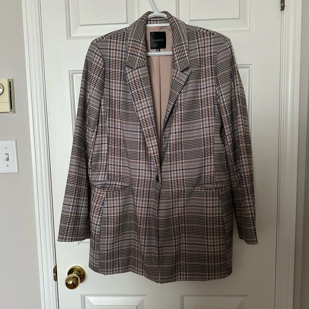 Dynamite Plaid Blazer - Picture 1 of 4
